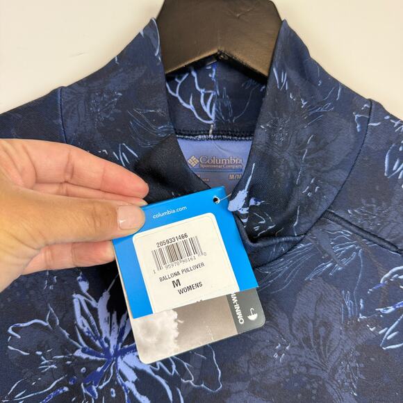 NWT Columbia Womens Ballona Pullover Sweater Floral Navy Blue - M - Picture 5 of 9